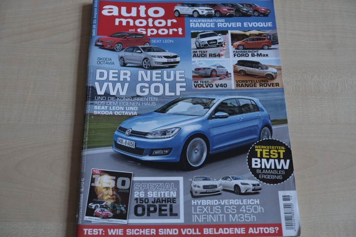 Deckblatt Auto Motor und Sport (19/2012)